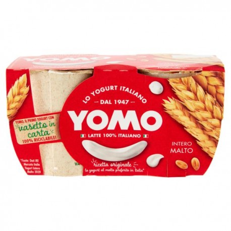 Yogurt italiano Yomo gusto Malto 125 g x 2 consegna gratuita info@thegoodofitaly.com