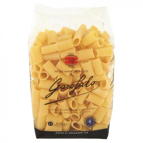 GAROFALO MEZZE MANICHE RIGATE NO. 32 PASTA DI GRAGNANO IGP 500G