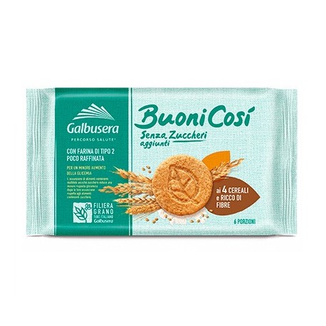 Biscotti Frollini Buoni cosi' Galbusera ai 4 cereali gr. 300 senza zuccheri aggiunti con farina di tipo 2